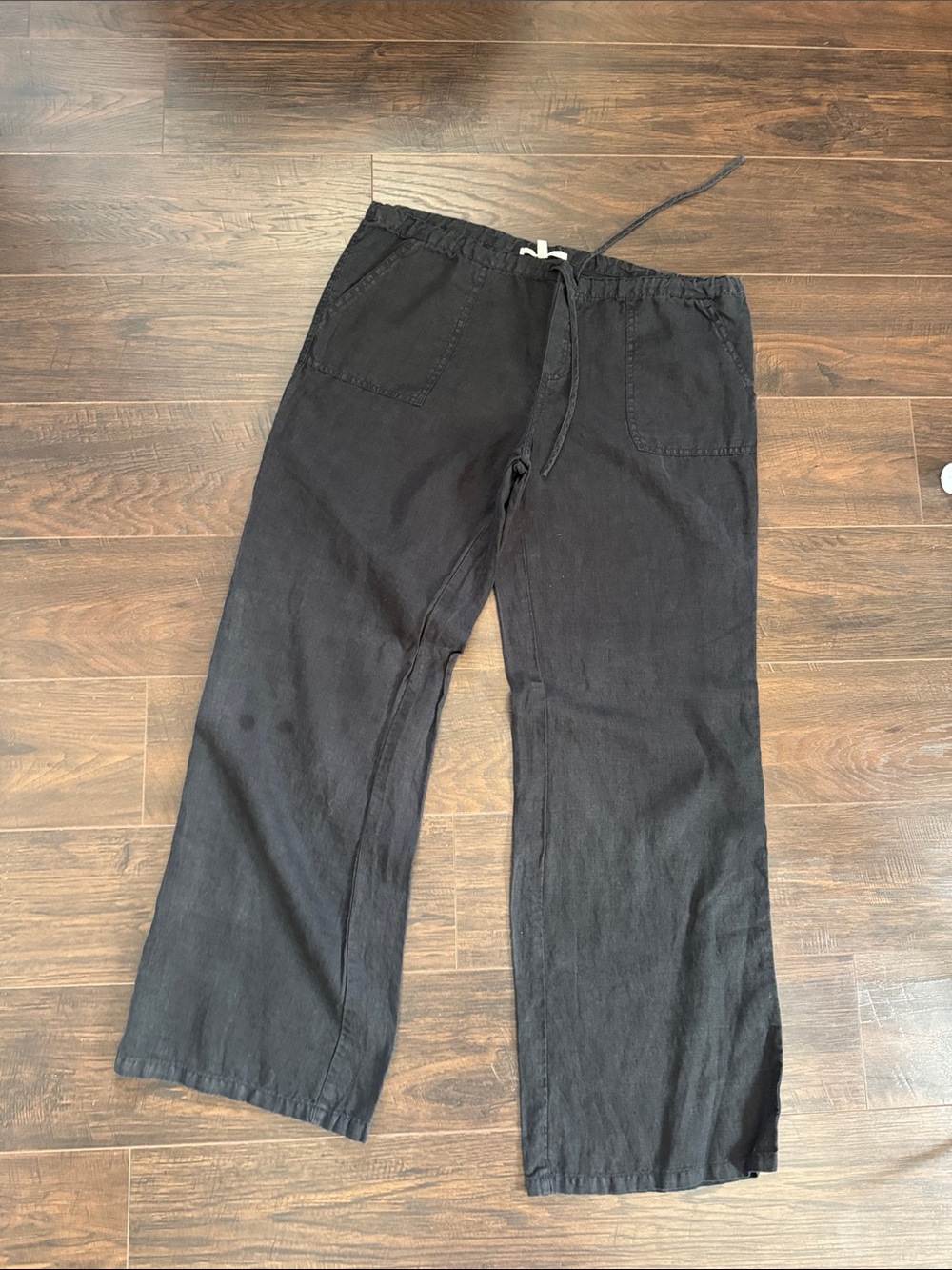 Victoria's Secret Black Drawstring Linen Pants